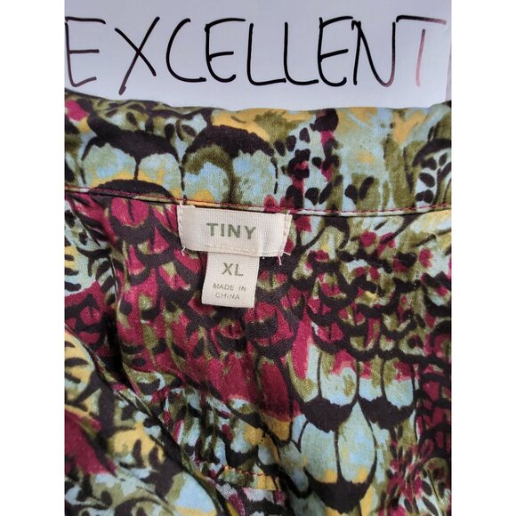 Anthropologie Tiny Womens XL Multicolor Abstract Short Sleeve Button-Down Blouse - Picture 3 of 8